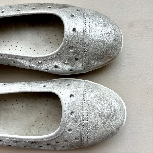 Cellini Spirit Metallic‎ Silver Italian Leather Ballet Flat Women EU 41 US 10 - Picture 7 of 14